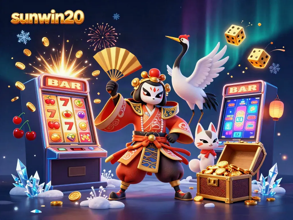 Experience thrilling gameplay with sunwin20, featuring a vibrant casino scene packed with exciting winning elements.