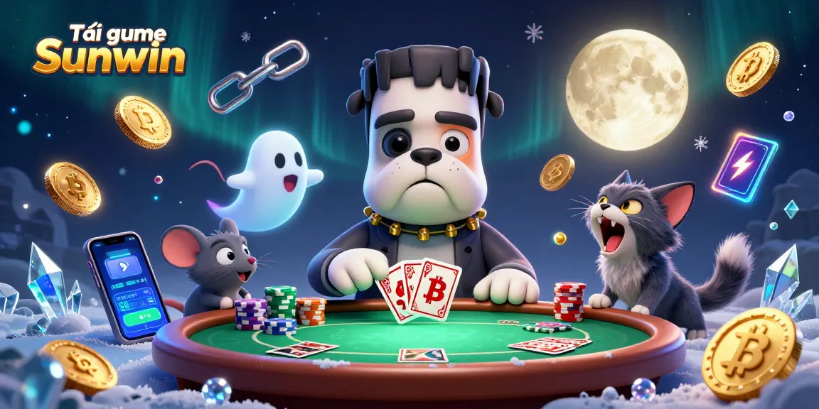 Experience Tải game Sunwin with a 3D cartoon demon dealer and magical casino elements.
