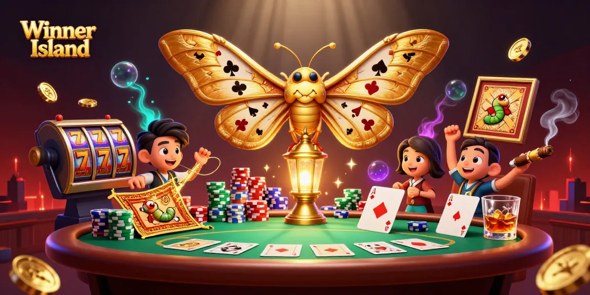 Engage with thrilling games at Winner Island, featuring casino elements and vibrant designs.