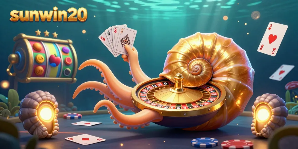 Experience the thrilling world of sunwin20 with a dazzling 3D casino scene featuring vibrant gaming elements and glowing characters.