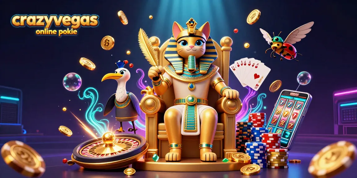 Spin themes and treasures in the crazyvegas online pokie with vibrant characters and casino elements